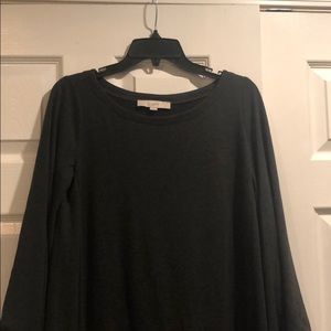 Grey Sweater Dress with puffed sleeves